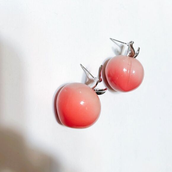 Peach stud earrings #877 - Picture 4 of 4